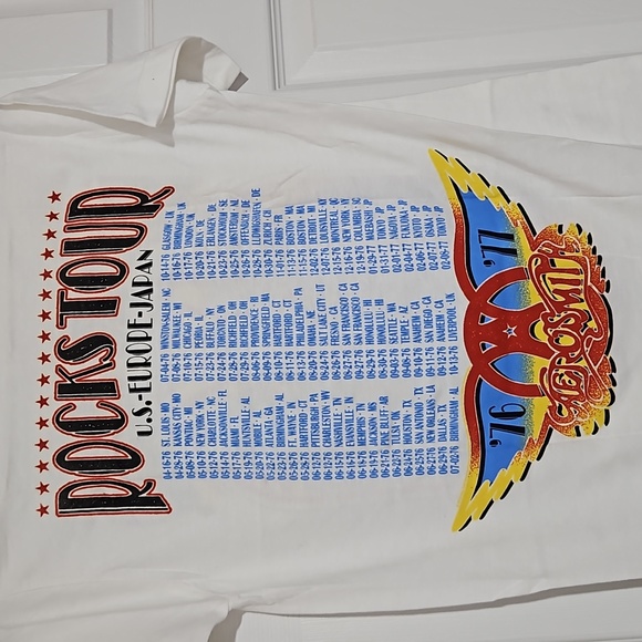 Aerosmith NWOT Rocks Tour white tee shirt sz S Men's hard to find item. Unisex - Picture 4 of 6